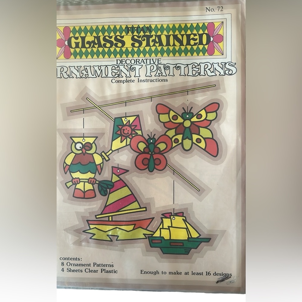 Vintage 1960’’s Titan Glass Stained Ornament Patterns